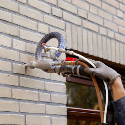 House insulation by injecting micro-bead pearls in the cavity walls